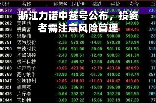 浙江力诺中签号公布，投资者需注意风险管理