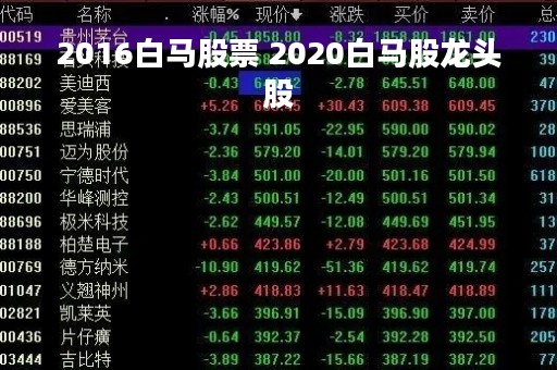 2016白马股票 2020白马股龙头股