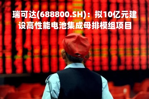 瑞可达(688800.SH)：拟10亿元建设高性能电池集成母排模组项目