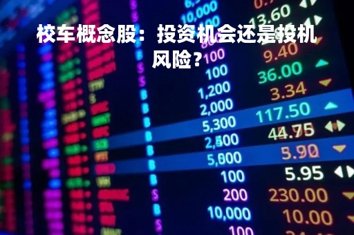 校车概念股：投资机会还是投机风险？