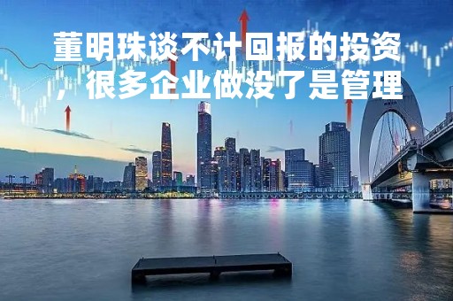 董明珠谈不计回报的投资，很多企业做没了是管理问题