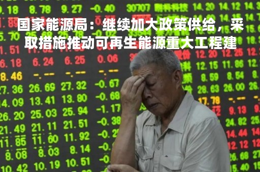 国家能源局：继续加大政策供给，采取措施推动可再生能源重大工程建设