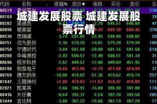 城建发展股票 城建发展股票行情