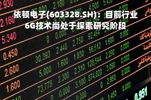 依顿电子(603328.SH)：目前行业6G技术尚处于探索研究阶段