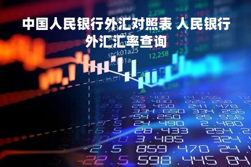 中国人民银行外汇对照表 人民银行外汇汇率查询