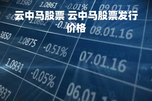云中马股票 云中马股票发行价格