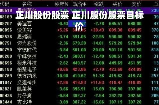 正川股份股票 正川股份股票目标价